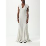 Golden Goose - Gebreide Maxi Jurk - Wit - Dames - V-Hals