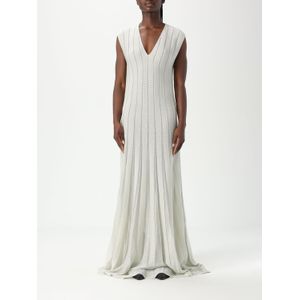 Golden Goose - Gebreide Maxi Jurk - Wit - Dames - V-Hals