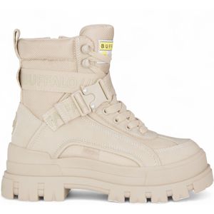 Buffalo Dames Beige Chunky Platform Hoge Enkel Combat Boots - ASPHA-COM1