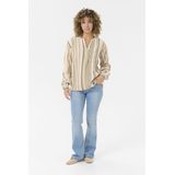 Blouse - Beige / Pastelgroen - 'Sola' - Klassieke Blouse