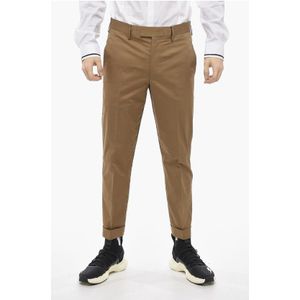 NATE Skinny Fit-broek met omslag in bruin