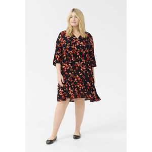 Jurk A-shape black red
