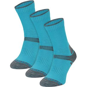 3 Paar Multipack Kinderen Merino Wol Wandelsokken | Lichtgewicht Antiblonder Sokken voor Jongens & Meisjes - Turquoise
