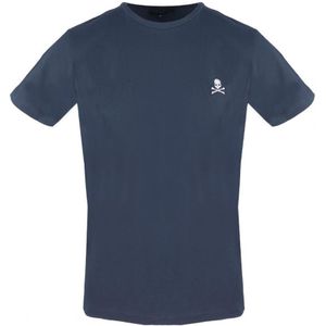 Philipp Plein Skull and Crossbones logo marineblauw T-shirt