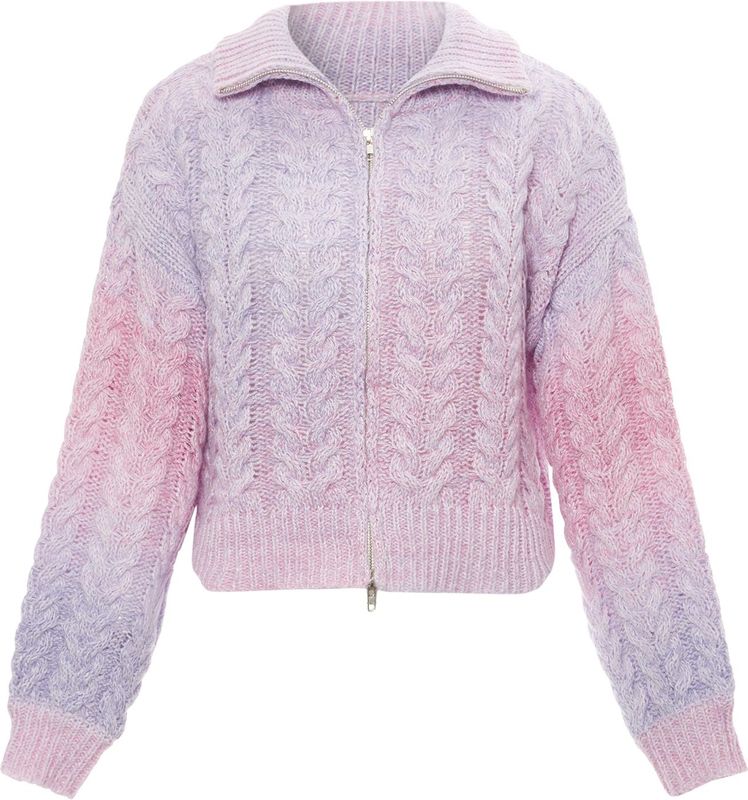 MYMO - Gebreid Vest - Lichtlila - Overcut Schouder - Lange Mouw