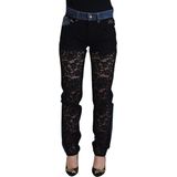 Lace Panel Denim Jeans Modelpan74208