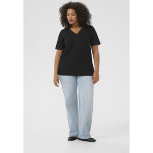 Blouse met korte mouwen Regular fit Black