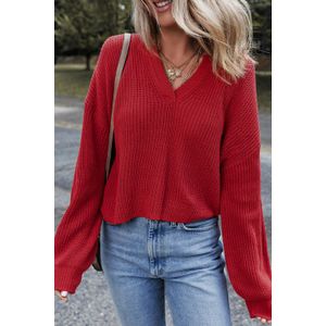 V-hals Brei Lange Mouw