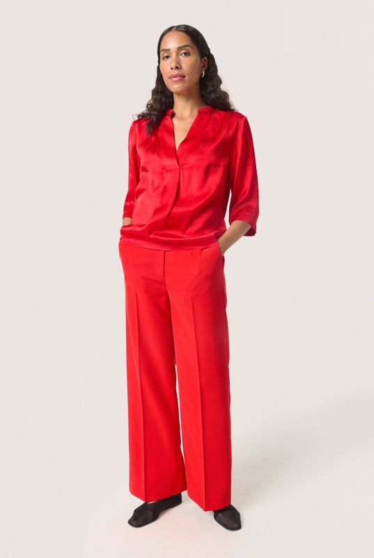 Blouse met korte mouwen Regular fit Salsa red