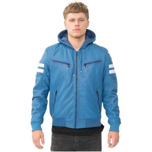 Retro - Leren Herenbomberjack - Met Capuchon