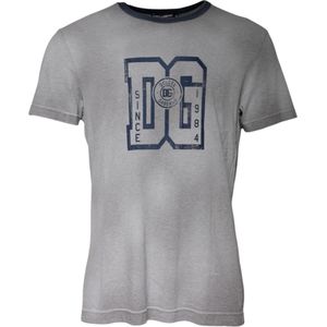 Dolce & Gabbana - Crew Neck T-shirt - Grijs - Logo Print - Katoen