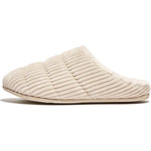 Women's Fit Flop Chrissie Slippers van Corduroy met fleecevoering in Ivoor