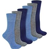 IOMI - Set van 6 Bamboesokken - Blauw - Voor Diabeten - Comfortabel en Gezond