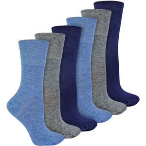 IOMI - Set van 6 Bamboesokken - Blauw - Voor Diabeten - Comfortabel en Gezond