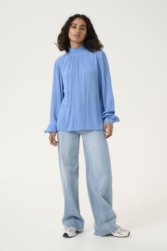 Kaffe, Dames, Blouses & Shirts, Blauw, Maat: XS Viscose,