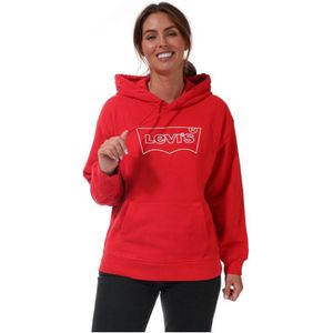 Levi's standaard hoodie met print voor dames, rood