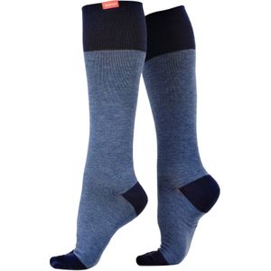 Brede katoenen 30-40 mmhg gegradueerde compressiesokken - Marine