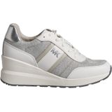 Mabel - Dames Sneakers - Glanzend - Leer en Mesh - Met Glimmende Ketting