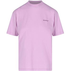 T-shirt - Paars - Regular Fit - Gebroken Wit Diag-logo