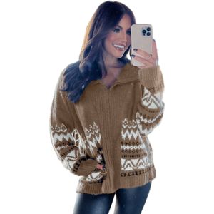 Zipup Fair Isle Gebreide Cardigan