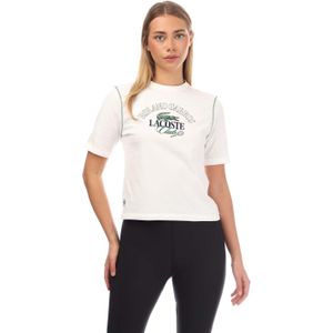 Lacoste Dames/Dames Roland-Garros Editie Katoen Relaxed Fit T-Shirt (Crème)