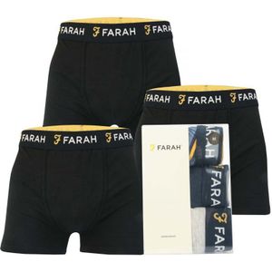 Heren Farah Saginaw 3 Pack Boxershort in Zwart