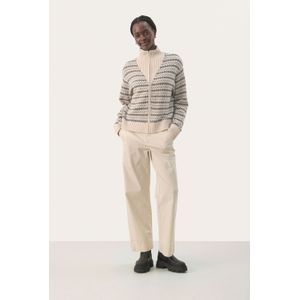 Part Two - Gebreid Vest - Taupe/Nachtblauw - Normale Pasvorm - Lange Mouw