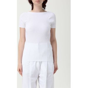 Geribbelde Brei Boot Hals Top