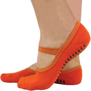 Set van 2 antislip yogasokken voor dames met bandjes - Oranje