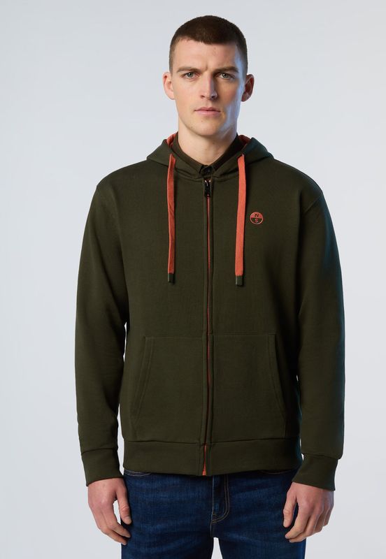 North Sails - Hoodie Full Zip 691260 - Groen - Katoen