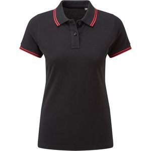 Asquith & Fox Dames/Dames Klassieker Fit Polo (Zwart/Rood)
