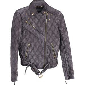 Gucci Monogram Bikerjack in Zwart Leder
