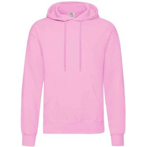 Fruit of the Loom Volwassenen Unisex klassiek sweatshirt met capuchon (Lichtroze)