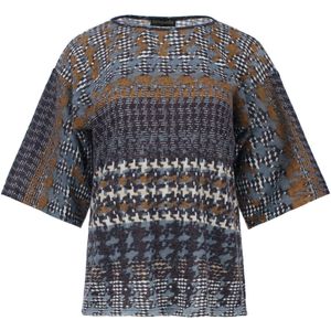 Oversized T-shirt met pied-de-poule-gebreid effect