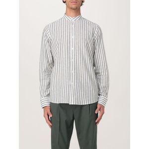 Linen Shirt - Multicolor - Hemd - Mandarin Collar - Streep