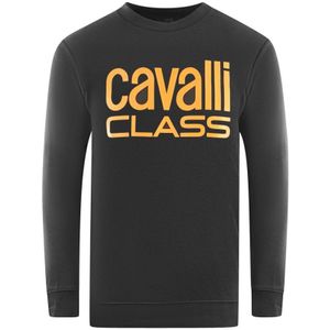 Cavalli Class Bold Brand Logo Black Sweatshirt