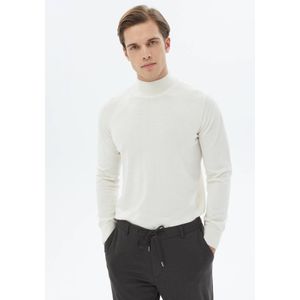 Effen gebreide wolmix gebreide trui