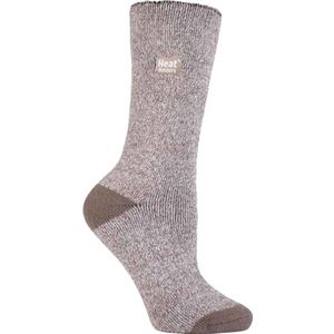 Heat Holders Lite Dames Dunne Thermo Wintersokken - Bruin / Crème - Maat 37 - 42