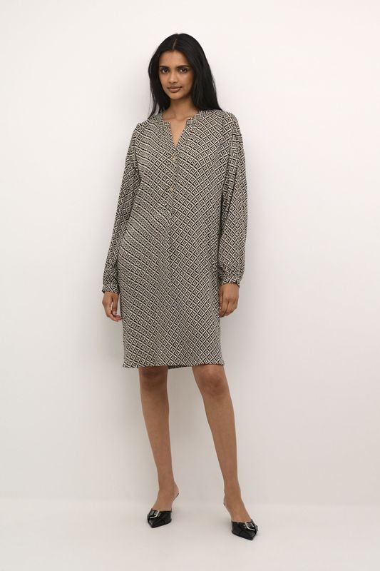 Blousejurk - Amber - Viscose - Knoopsluiting - Lange Mouw - Knielengte