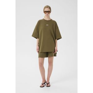Blouse met korte mouwen Oversize fit olive
