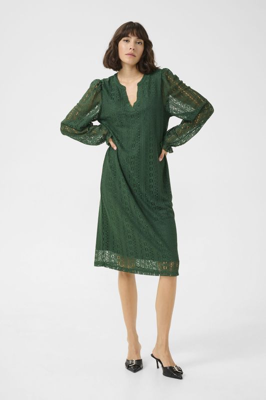 Kaffe - Jurk 'Maria' - Donkergroen - Jerseyjurken