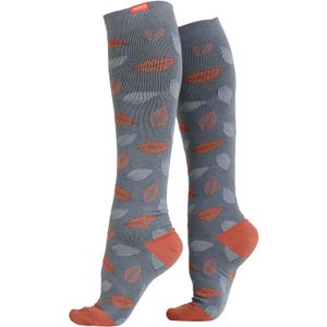 Brede katoenen 15-20 mmhg gegradueerde compressiesokken - Oranje & Grijs