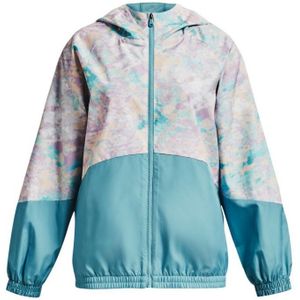 Girl's Under Armour UA Woven Printed Full-zip Jacket in Blue
