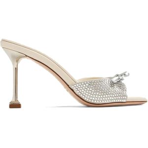 Miu Miu - Leather Crystals - Instapschoenen - Grijs - Dames