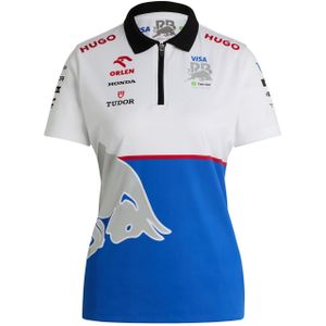Damespolo Hugo x Racing Bulls DeresomY in Wit/Blauw