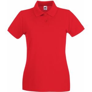 Fruit Of The Loom - Dames-Fit Premium Poloshirt - Rood - Korte Mouwen