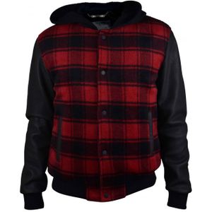 Philipp Plein - Bomberjack - Zwart - Stof en Leer - Jersey Capuchon