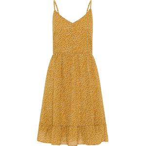 Dreimaster - Jurk - Donkergeel - A-lijn - Veelkleurig