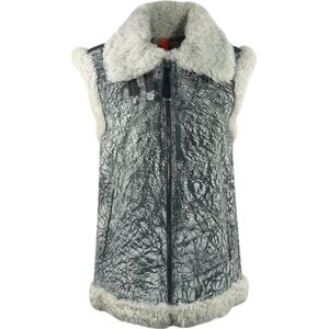 Parajumpers - Sax Shearling Nine - Lederen Gilet - IJzergrijs