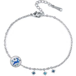 Swarovski - Damesarmband met rendier van blauw Swarovski-kristal.